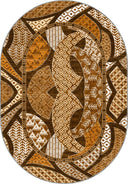 Miras Akış Kahverengi Kilim Desenli Halı