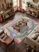 Köken Gri Kilim Desenli Halı
