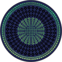 Sandık Lacivert Yeşil Kilim Desenli Halı