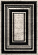 Op-Art Siyah Modern Bordürlü Halı