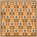 Renkli Motifler Turuncu Kilim Desenli Halı