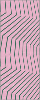 Linear Pembe Çizgili Halı