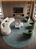 Puslu Çöl Turkuaz Modern Halı