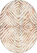 Çöl İzleri Bej Geometrik Desenli Modern Halı