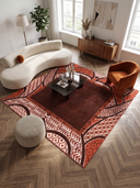 Köken Kırmızı Kilim Desenli Halı