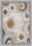 Halkalı Akik Gri Modern Bordürlü Halı