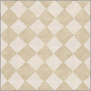 Bej Dama Desenli Geometrik Halı