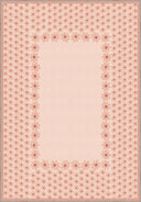 Papatya Somon Pembe Çiçek Desenli Halı