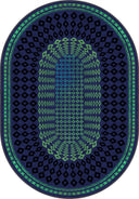 Sandık Lacivert Yeşil Kilim Desenli Halı