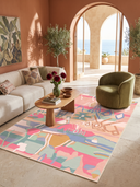 Duru Etnik Pembe Modern Halı