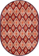 İkat Kiremit Rengi Kilim Desenli Halı