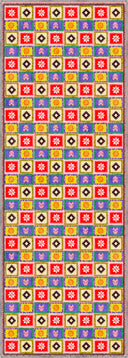 Renkli Motifler Çok Renkli Kilim Desenli Halı