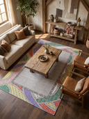 Köken Gri Kilim Desenli Halı