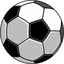 Siyah beyaz futbol topu desenli, yuvarlak genç odası halısı.