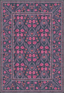 Has Bahçe Pembe Çiçek Desenli Halı