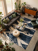 Akış Lacivert Modern Halı