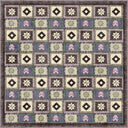 Renkli Motifler Antrasit Kilim Desenli Halı