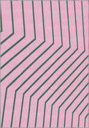 Linear Pembe Çizgili Halı