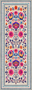 Şenlik Çok Renkli Çiçek Desenli Halı