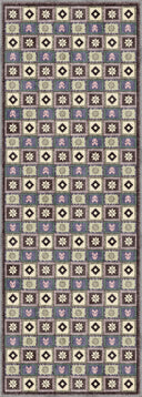 Renkli Motifler Antrasit Kilim Desenli Halı