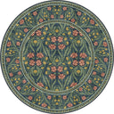 Has Bahçe Yeşil Çiçek Desenli Halı