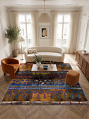Kervan Çok Renkli Kilim Desenli Halı
