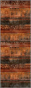 Kervan Turuncu Kilim Desenli Halı