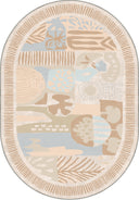 Soyut Primitif Krem Geometrik Halı