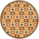 Renkli Motifler Turuncu Kilim Desenli Halı