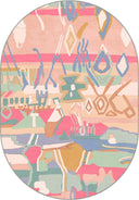 Duru Etnik Pembe Modern Halı