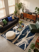 Akış Lacivert Modern Halı