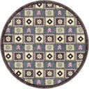 Renkli Motifler Antrasit Kilim Desenli Halı