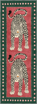 Yaban Leopar Figürlü Halı