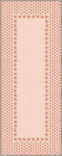 Papatya Somon Pembe Çiçek Desenli Halı