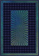 Sandık Lacivert Yeşil Kilim Desenli Halı