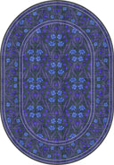 Has Bahçe Mavi Çiçek Desenli Halı
