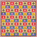 Renkli Motifler Çok Renkli Kilim Desenli Halı