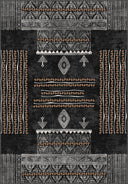 Oba Siyah Kilim Desenli Halı
