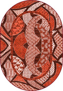 Miras Akış Kiremit Kırmızı Kilim Desenli Halı