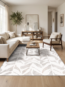 Yaprak Gölgesi Krem Modern Halı