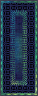 Sandık Lacivert Yeşil Kilim Desenli Halı