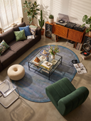 Puslu Çöl Mavi Modern Halı