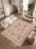 Göçebe Günlüğü Bej Kilim Desenli Halı