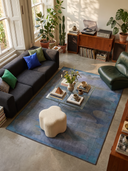Puslu Çöl Mavi Modern Halı