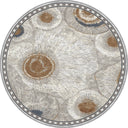 Halkalı Akik Gri Modern Bordürlü Halı
