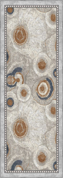 Halkalı Akik Gri Modern Bordürlü Halı