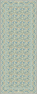 Aynalı Gül Krem Rengi Çiçek Desenli Halı