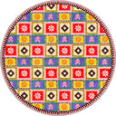 Renkli Motifler Çok Renkli Kilim Desenli Halı