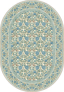 Aynalı Gül Krem Rengi Çiçek Desenli Halı