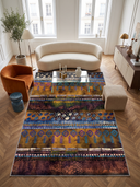 Kervan Çok Renkli Kilim Desenli Halı